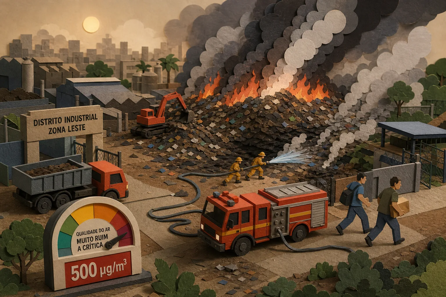 Incêndio em lixão no Distrito Industrial deixa ar de Manaus em nível crítico