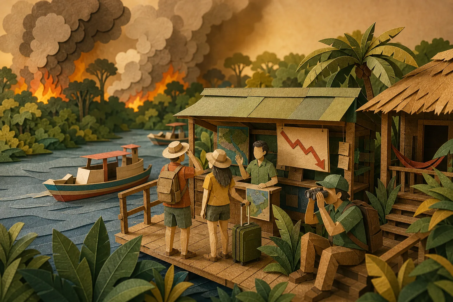 Incêndios florestais provocam queda de 15% na atividade turística do Amazonas