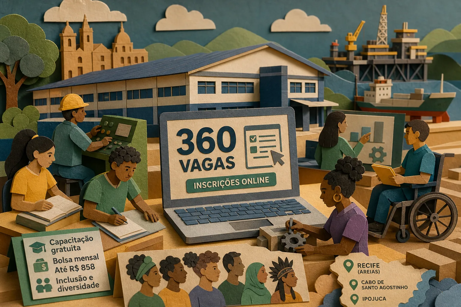 Iniciativa abre 360 vagas para capacitação profissional com bolsa no Grande Recife