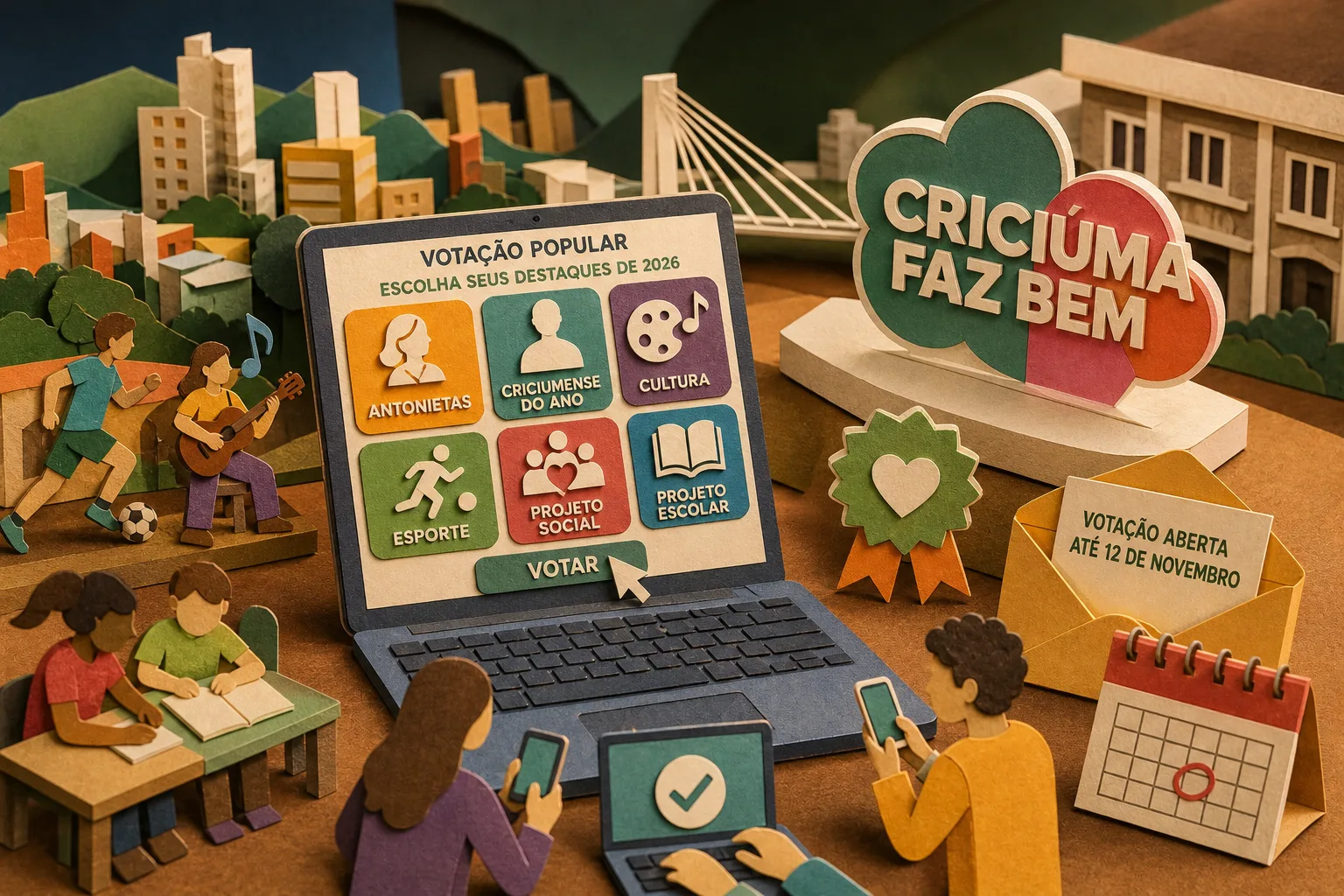 Iniciativa Criciúma Faz Bem abre votação popular para escolher destaques de 2026