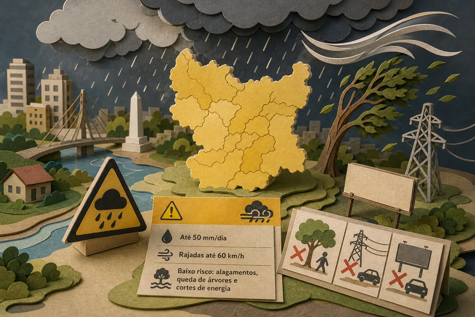 Inmet emite aviso de temporais e ventos fortes para dez cidades de Roraima
