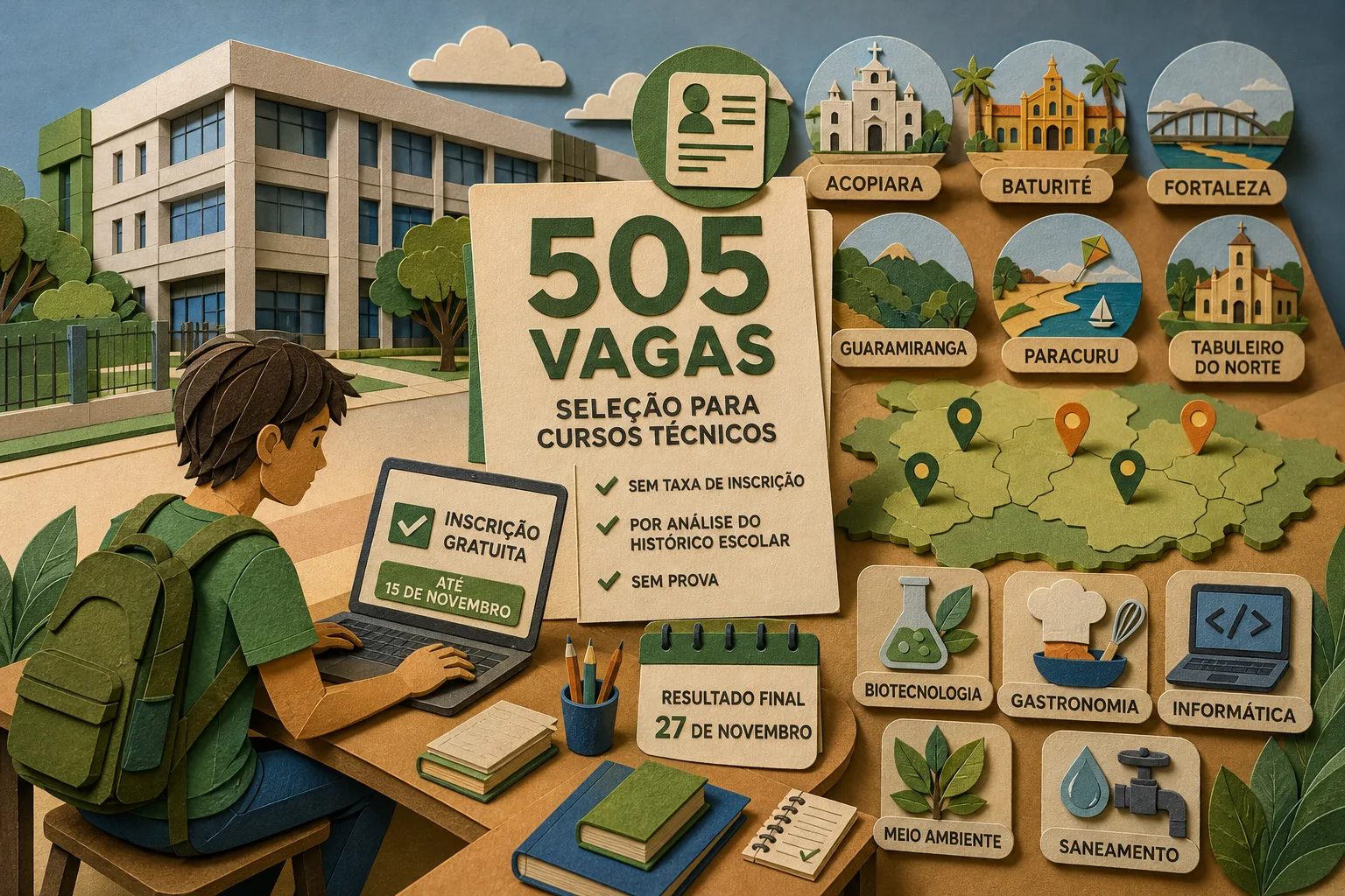 Instituto Federal do Ceará abre seleção para 505 vagas em formação técnica