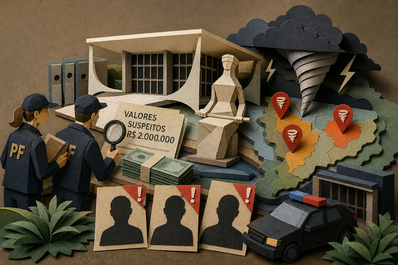 Investigações da PF, crise no STF e alerta de tornados marcam o noticiário