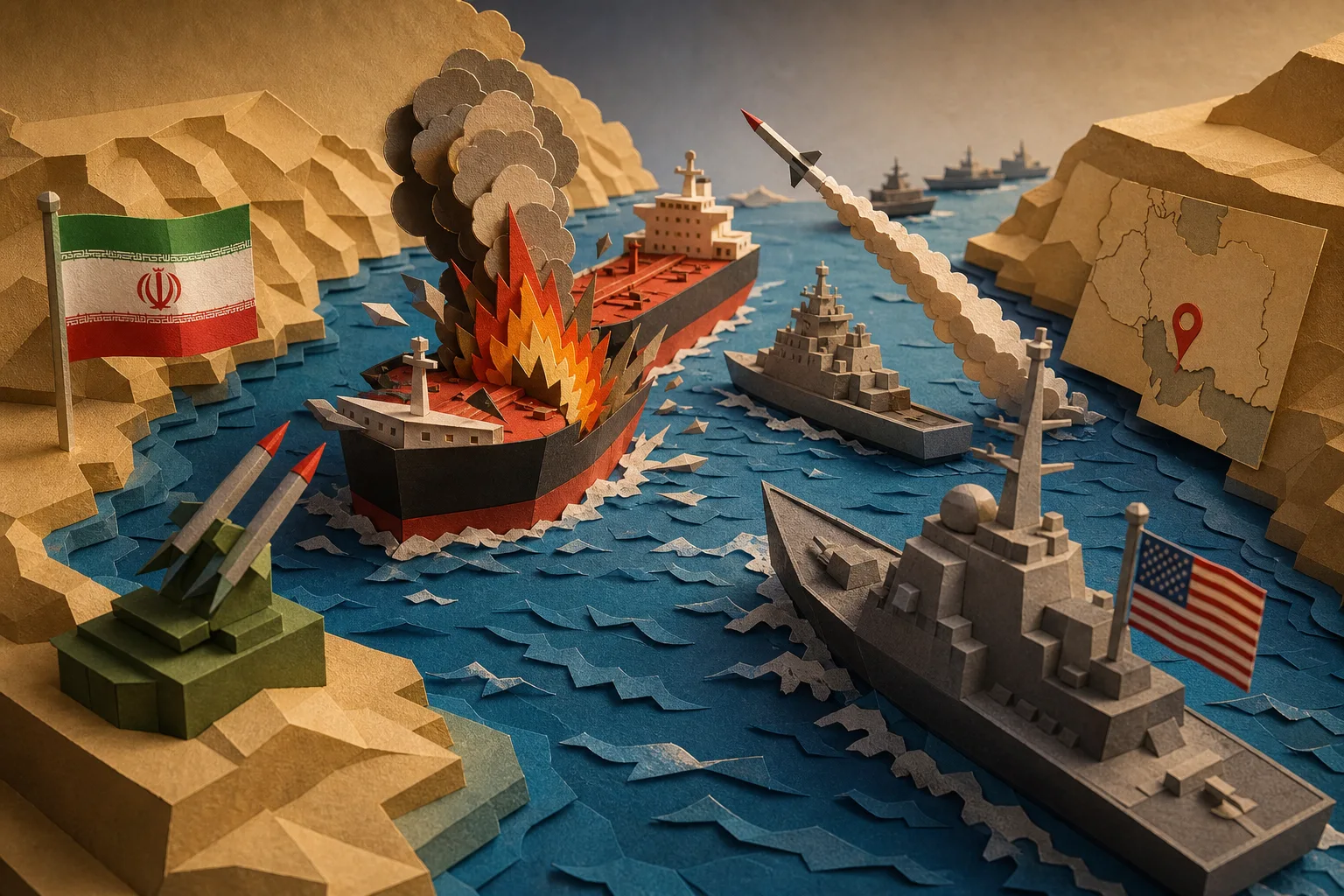 Irã declara ofensiva contra navios dos EUA e petroleiros no Estreito de Ormuz