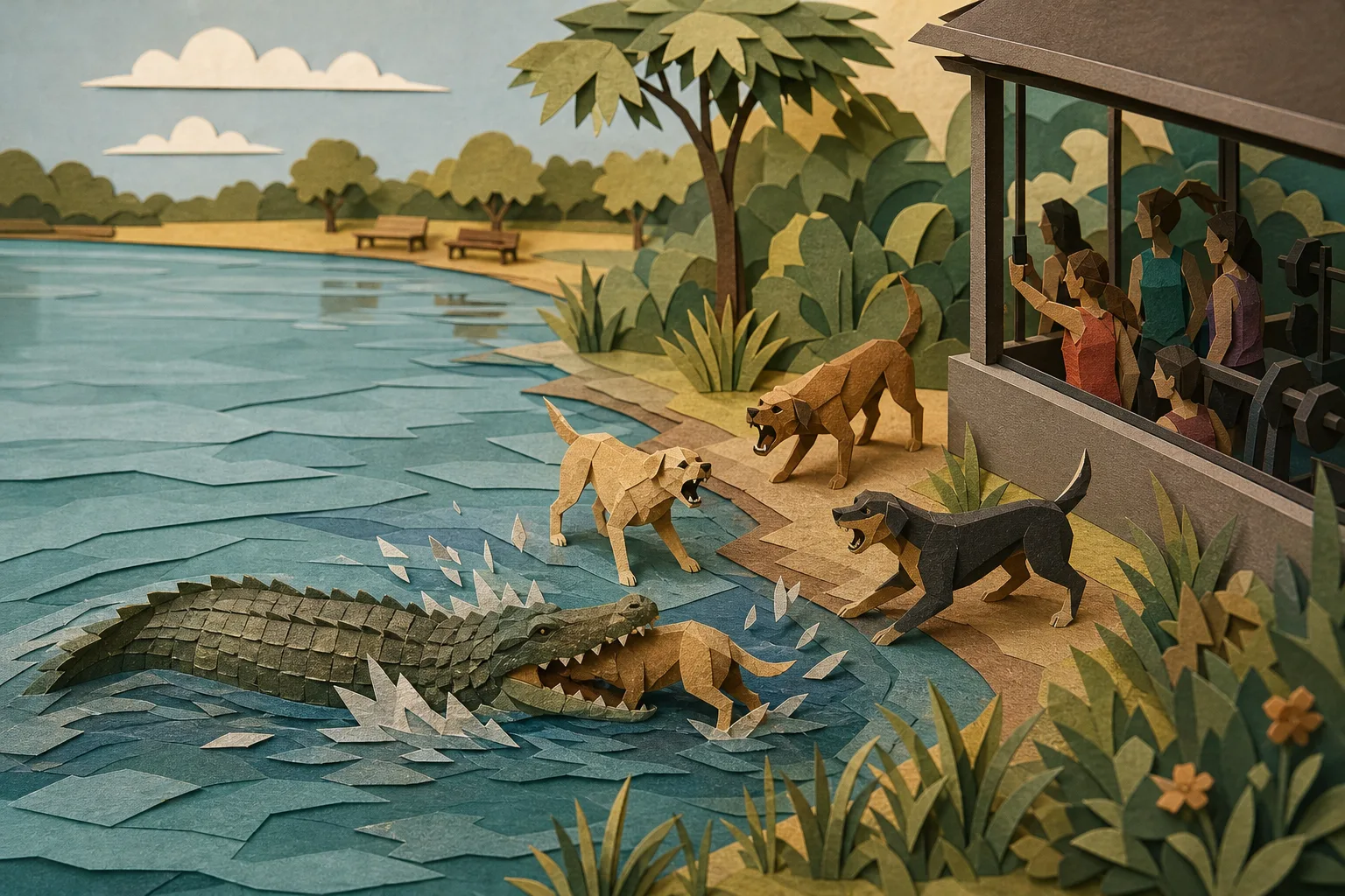 Jacaré captura cão na orla de lago e assusta moradores em Lagoa da Confusão