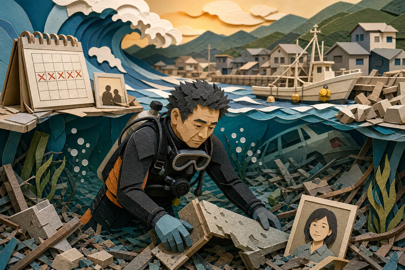 Japonês realiza centenas de mergulhos no oceano para encontrar esposa desaparecida