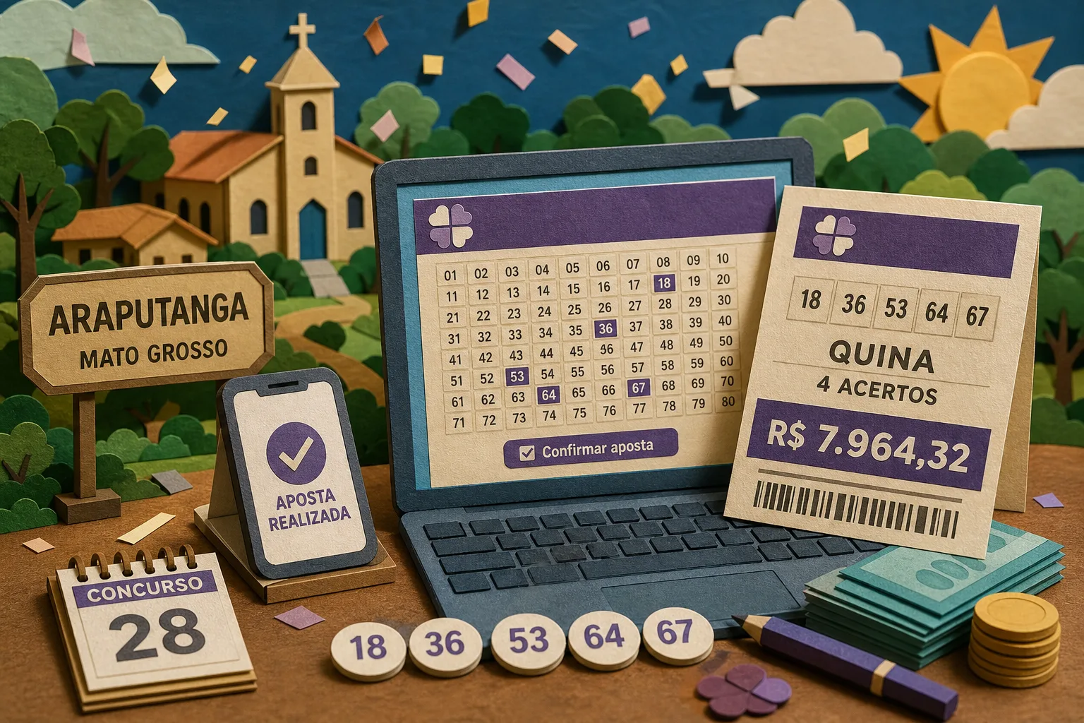 Jogo feito pela internet em Mato Grosso acerta quatro números da Quina