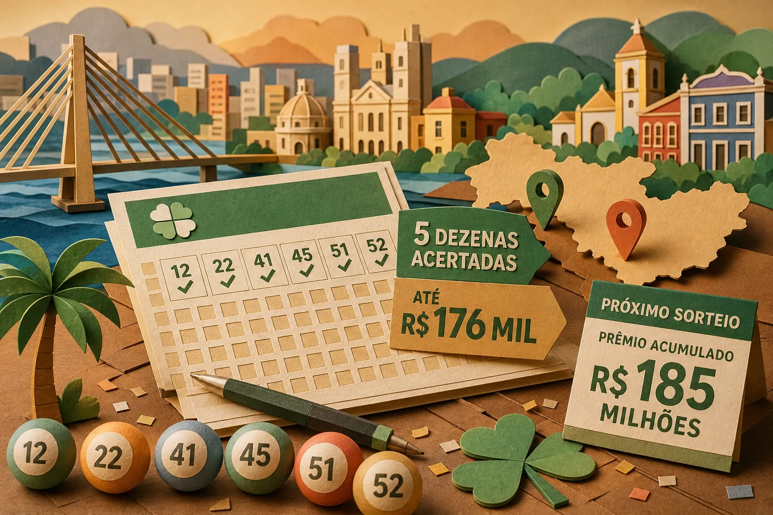 Jogos de Pernambuco acertam cinco dezenas da Mega-Sena e levam até R$ 176 mil