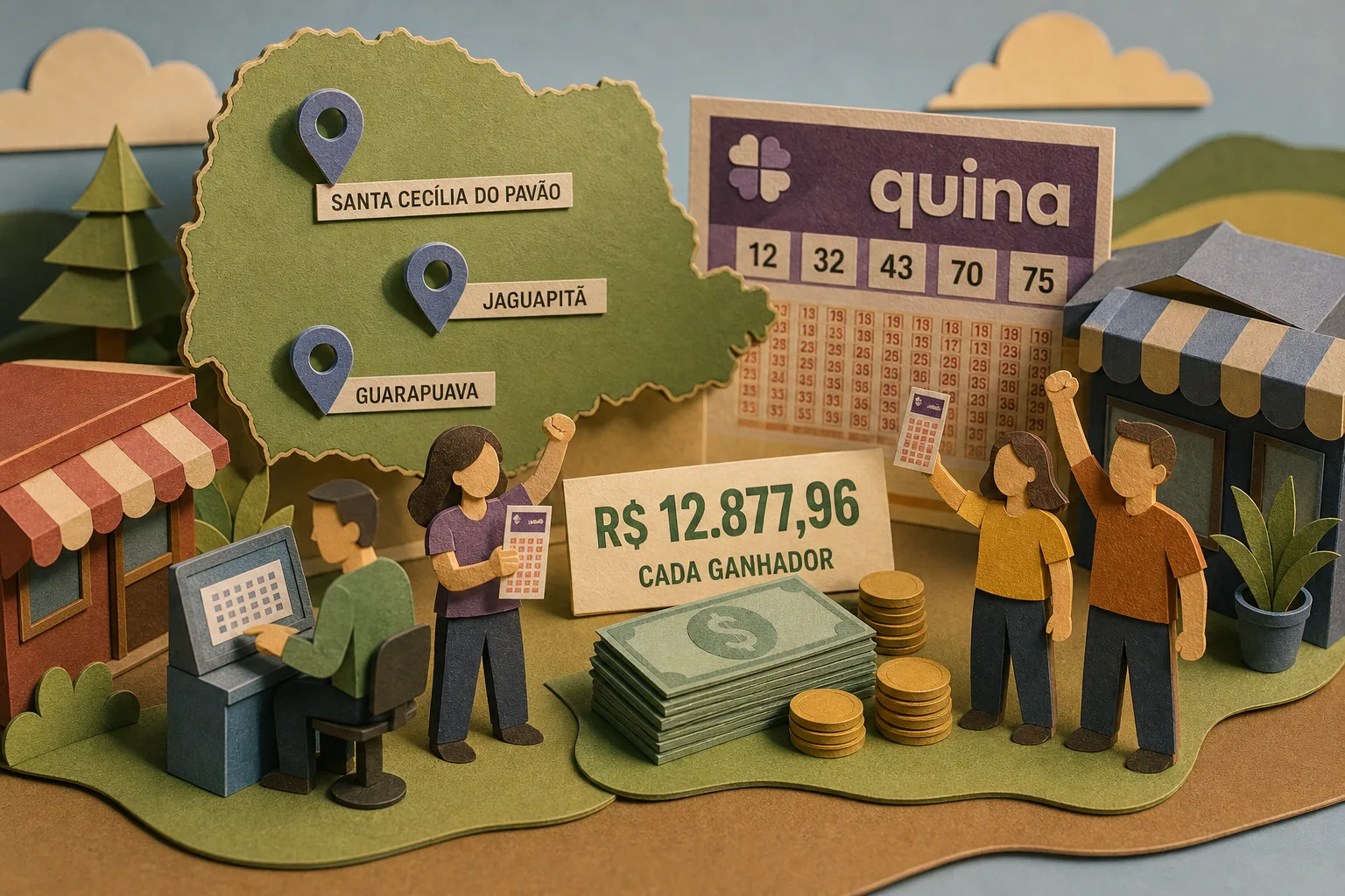 Jogos do Paraná acertam a quadra da Quina e faturam quase R$ 13 mil cada