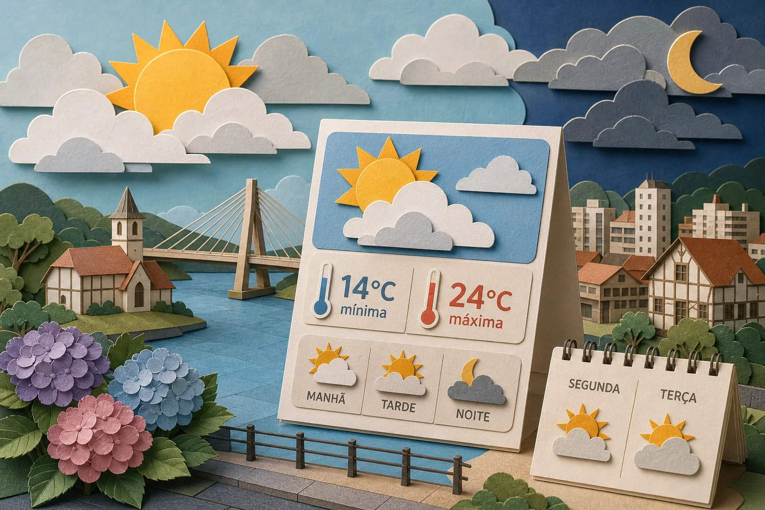 Joinville registra sol entre nuvens e máxima de 24°C nesta segunda-feira