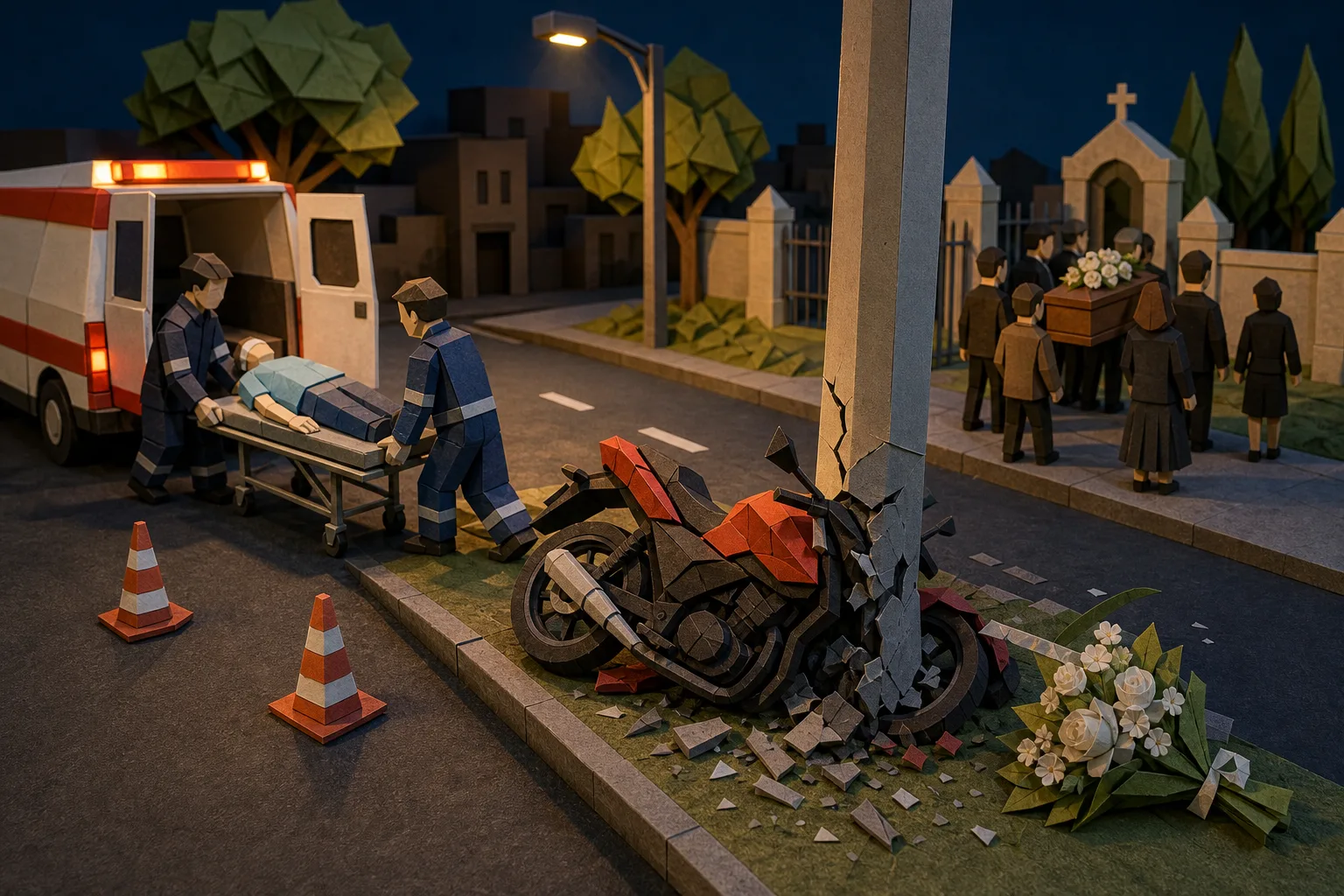 Jovem de 25 anos morre após colidir moto contra poste e é sepultada em Agudos