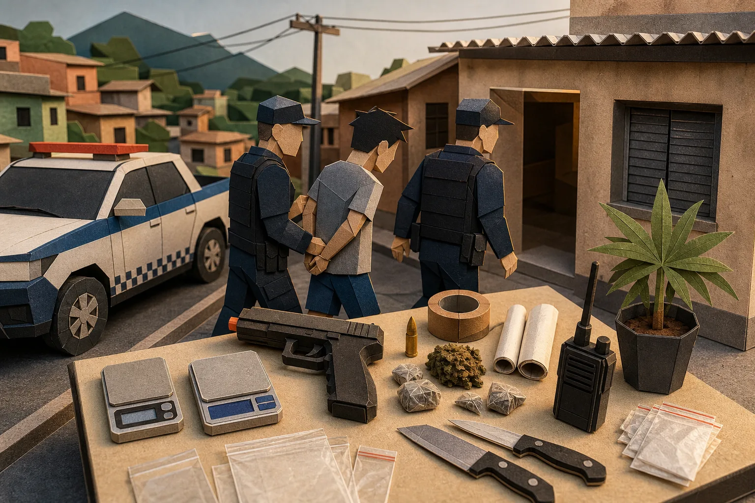 Jovem é detido com simulacro de pistola e drogas no bairro Colina em Volta Redonda