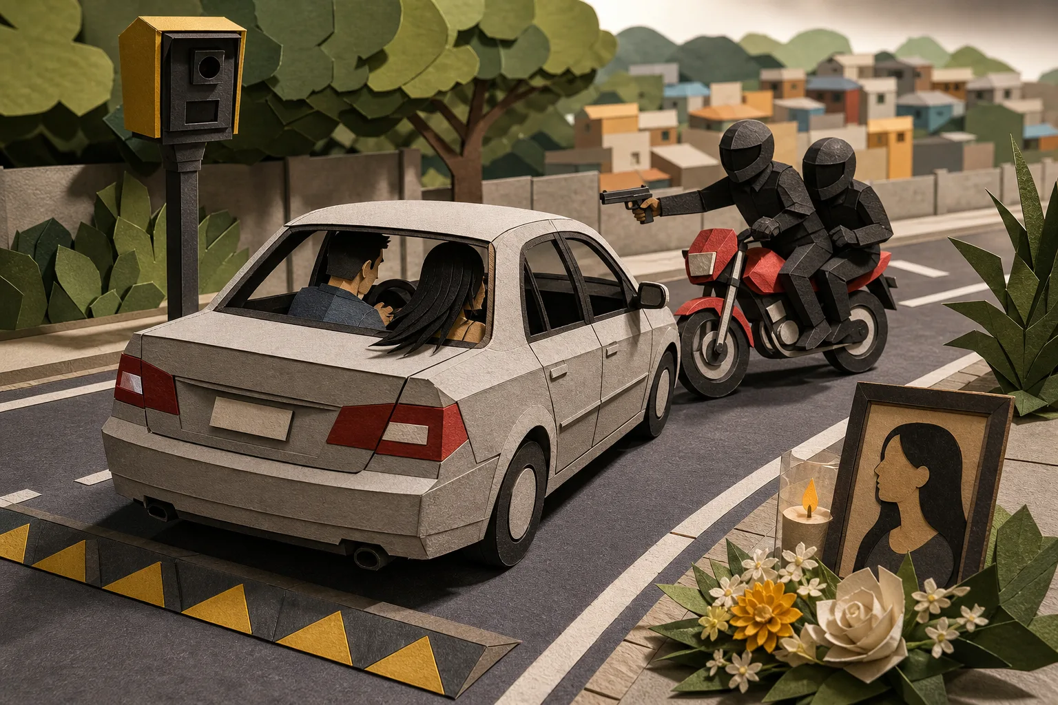 Jovem é morta a tiros após namorado reduzir velocidade em via de Duque de Caxias