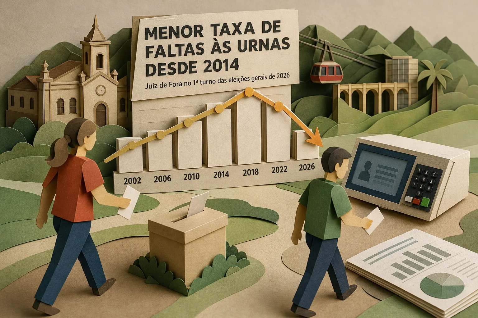 Juiz de Fora registra menor taxa de faltas às urnas no 1º turno desde 2014