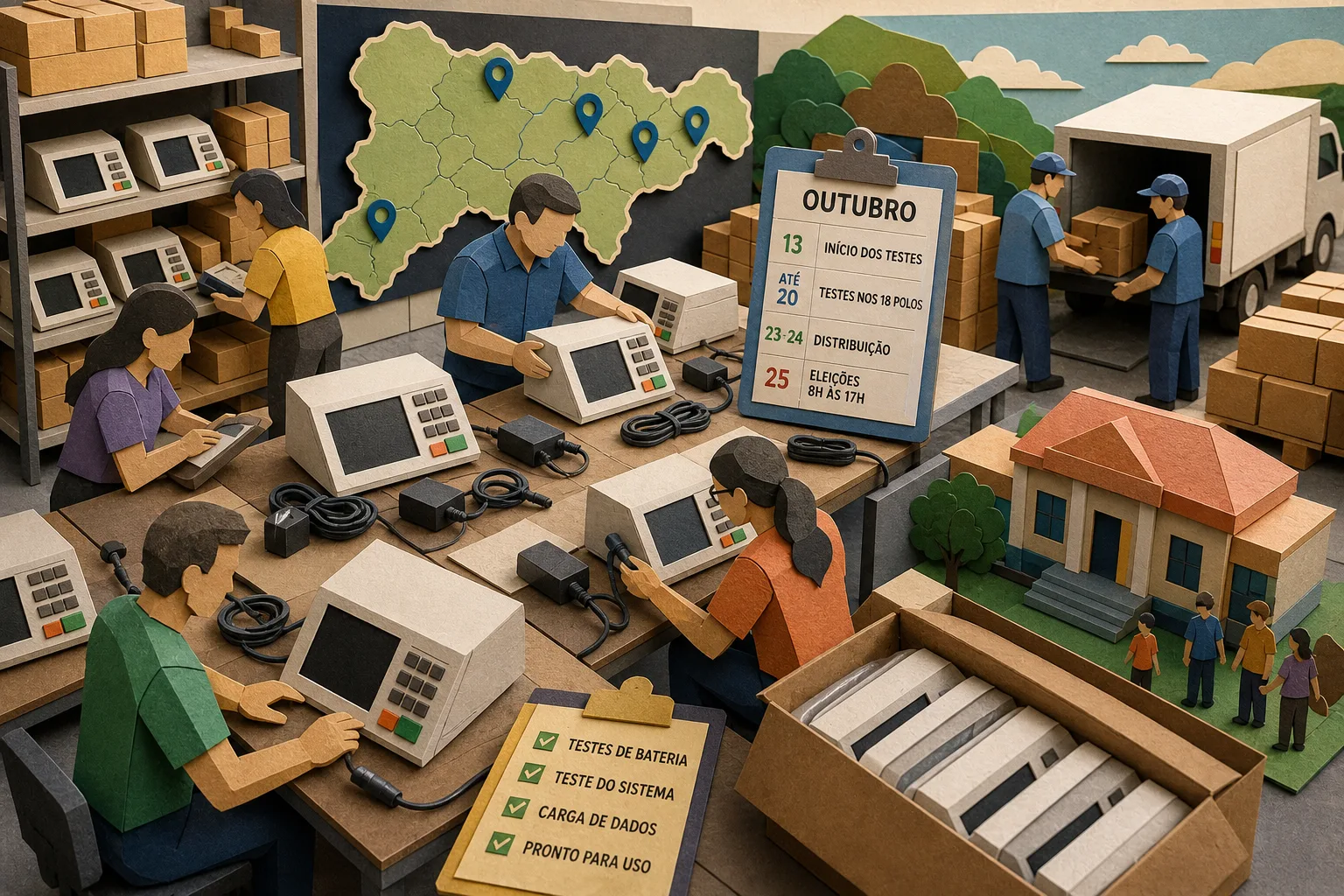 Justiça Eleitoral de Pernambuco prepara equipamentos para a votação do segundo turno