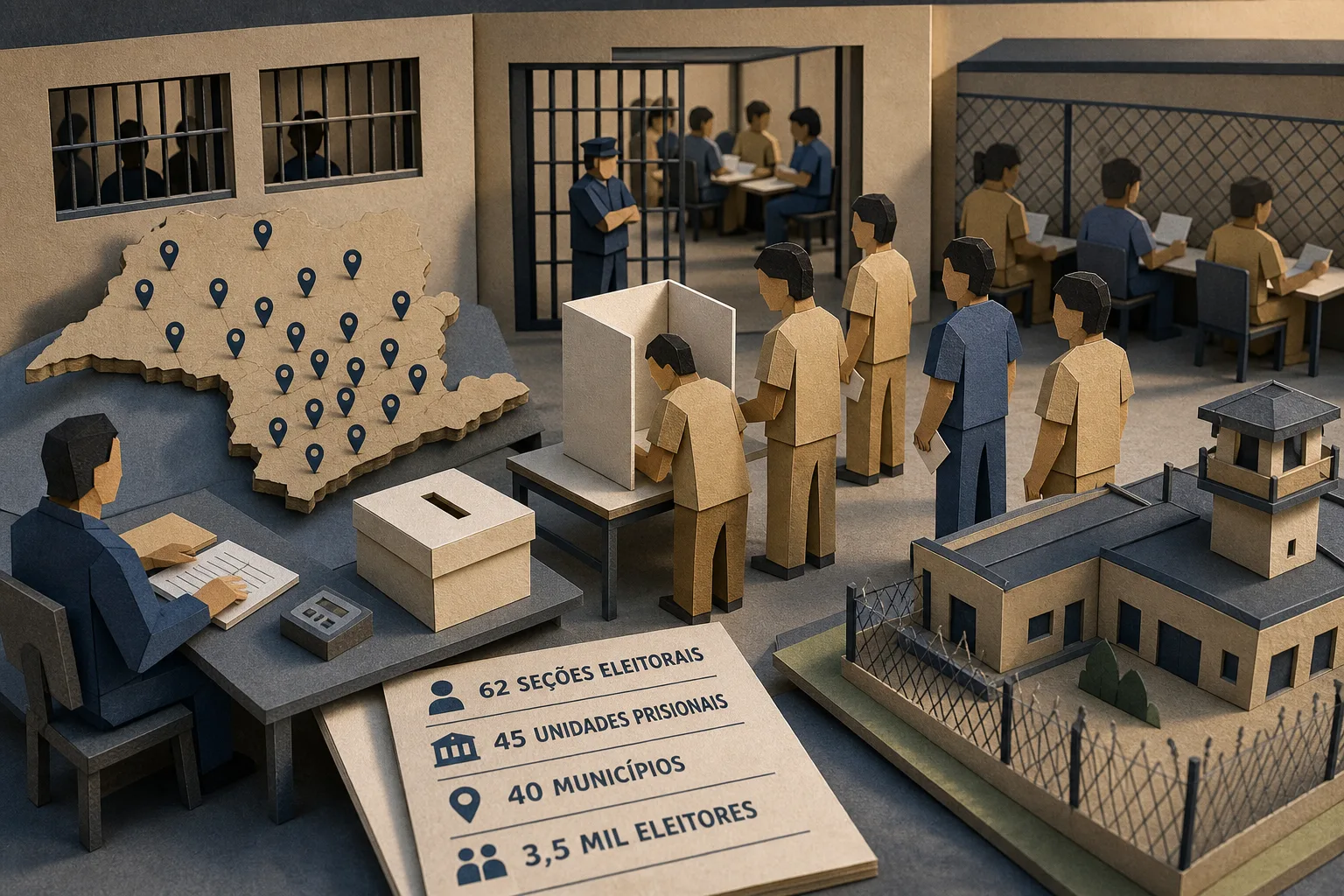 Justiça Eleitoral monta 62 seções para 3,5 mil detentos provisórios em SP