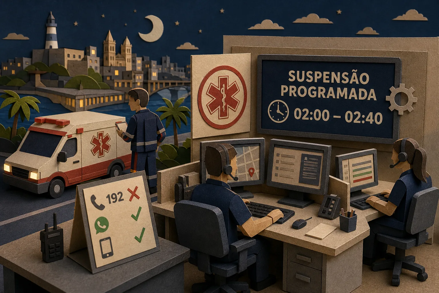 Linha 192 do Samu em Salvador terá suspensão programada de chamadas de madrugada