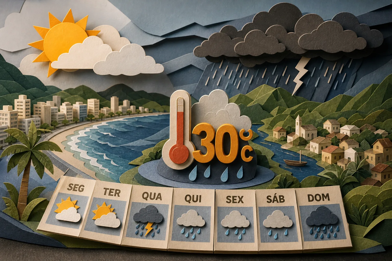 Litoral sul de SP e Vale do Ribeira devem ter temporais e máxima de 30°C na semana