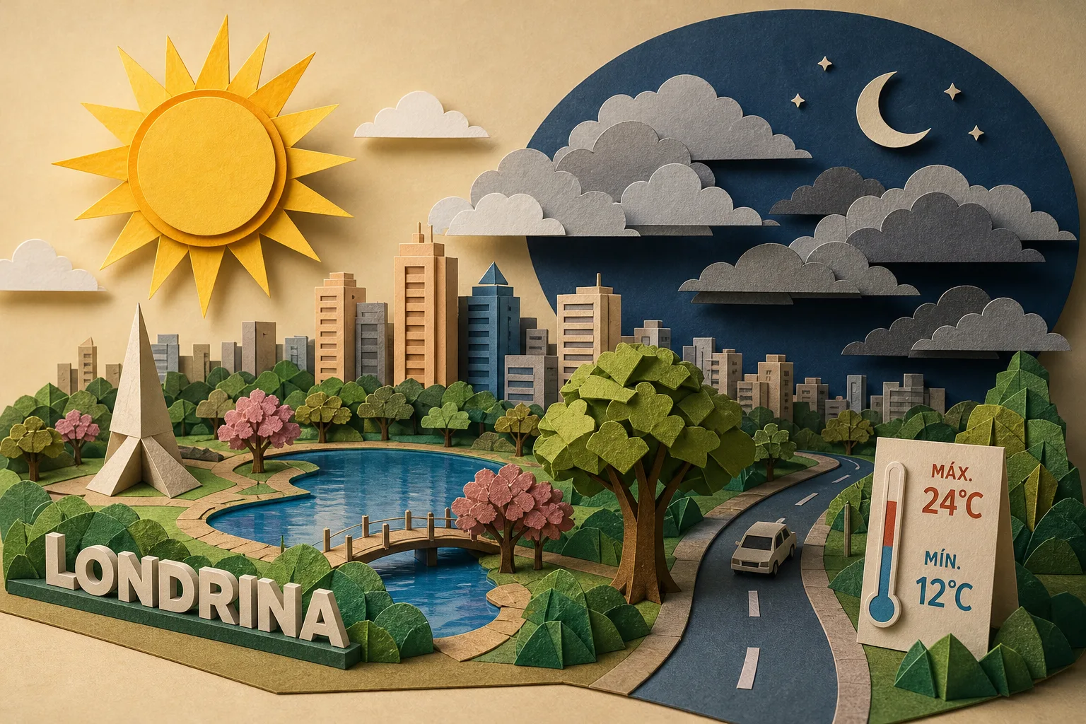 Londrina registra dia ensolarado, tempo seco e máxima de 24°C nesta segunda