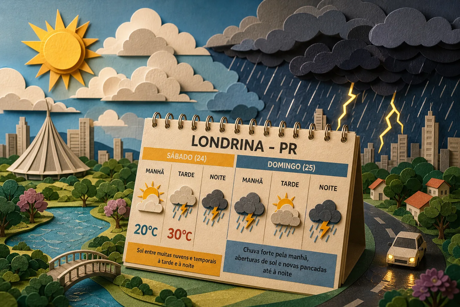 Londrina registra máxima de 30ºC e deve enfrentar temporais no fim de semana