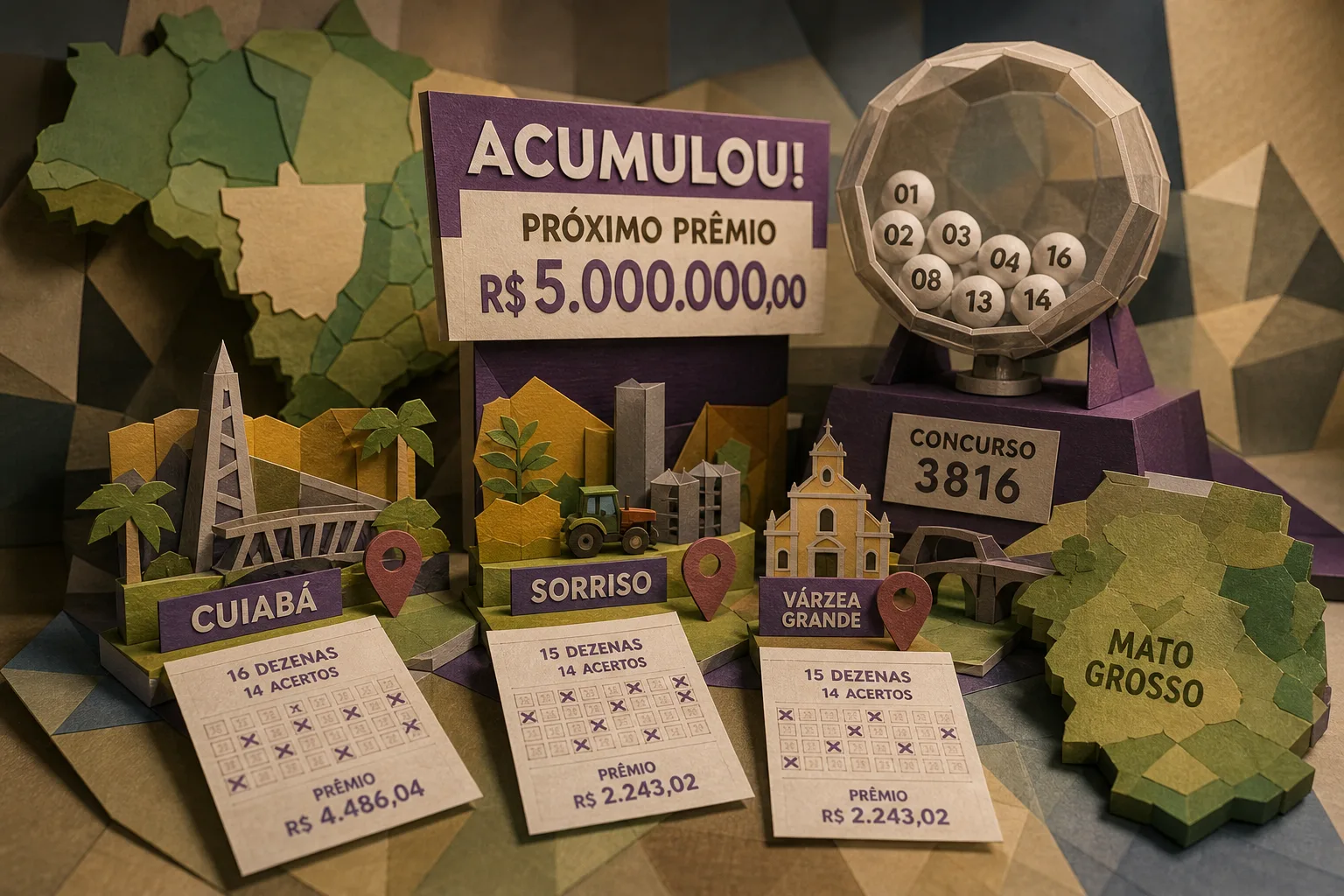 Lotofácil 3816 acumula em R$ 5 milhões e premia apostadores de Mato Grosso