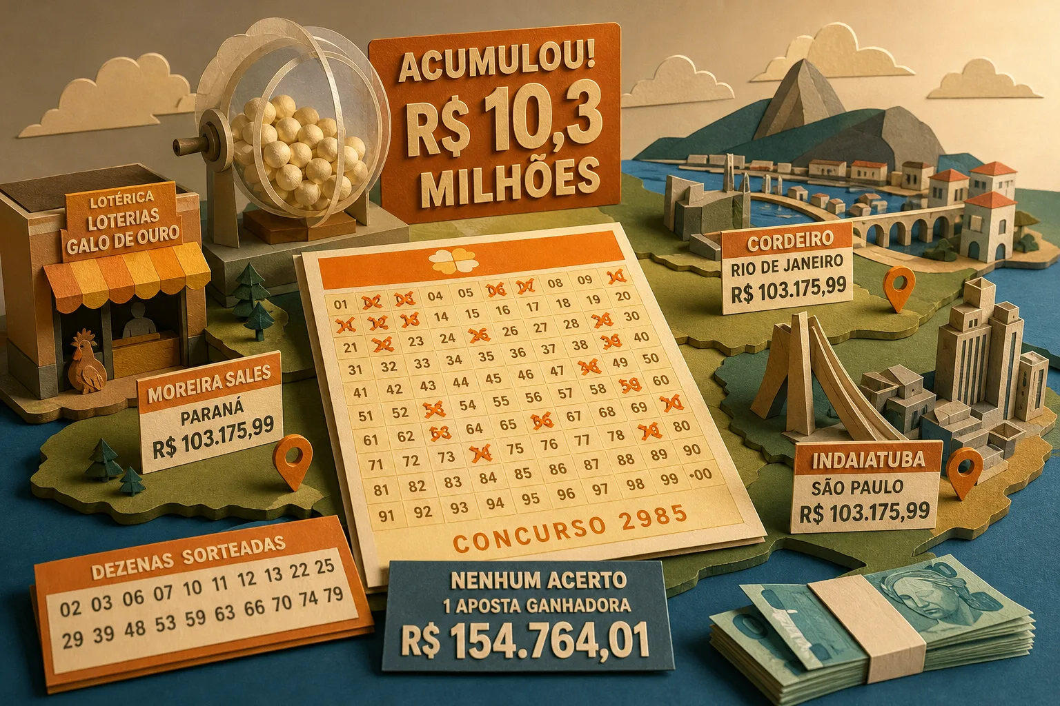 Lotomania acumula em R$ 10,3 milhões e premia bilhetes com 19 acertos