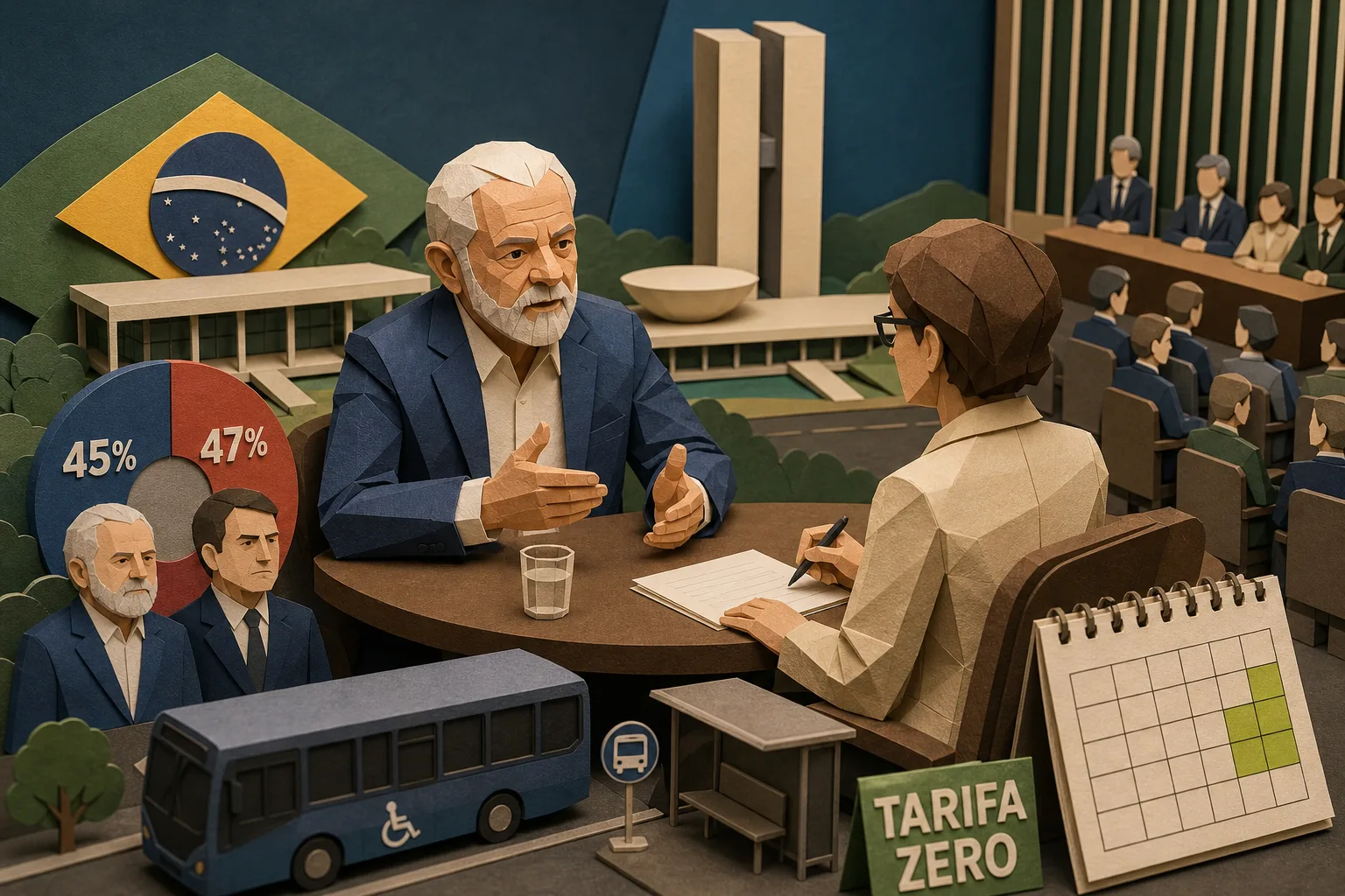 Lula analisa cenário político e projeta relação com Congresso em sabatina