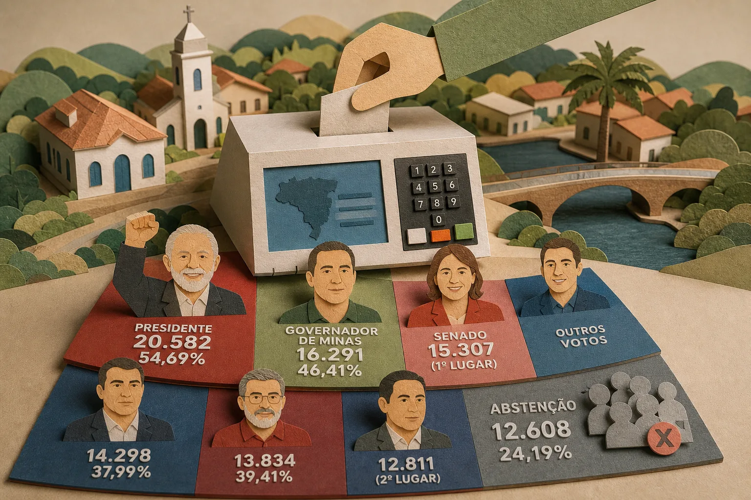 Lula e Cleitinho Azevedo lideram votação do primeiro turno em Cataguases