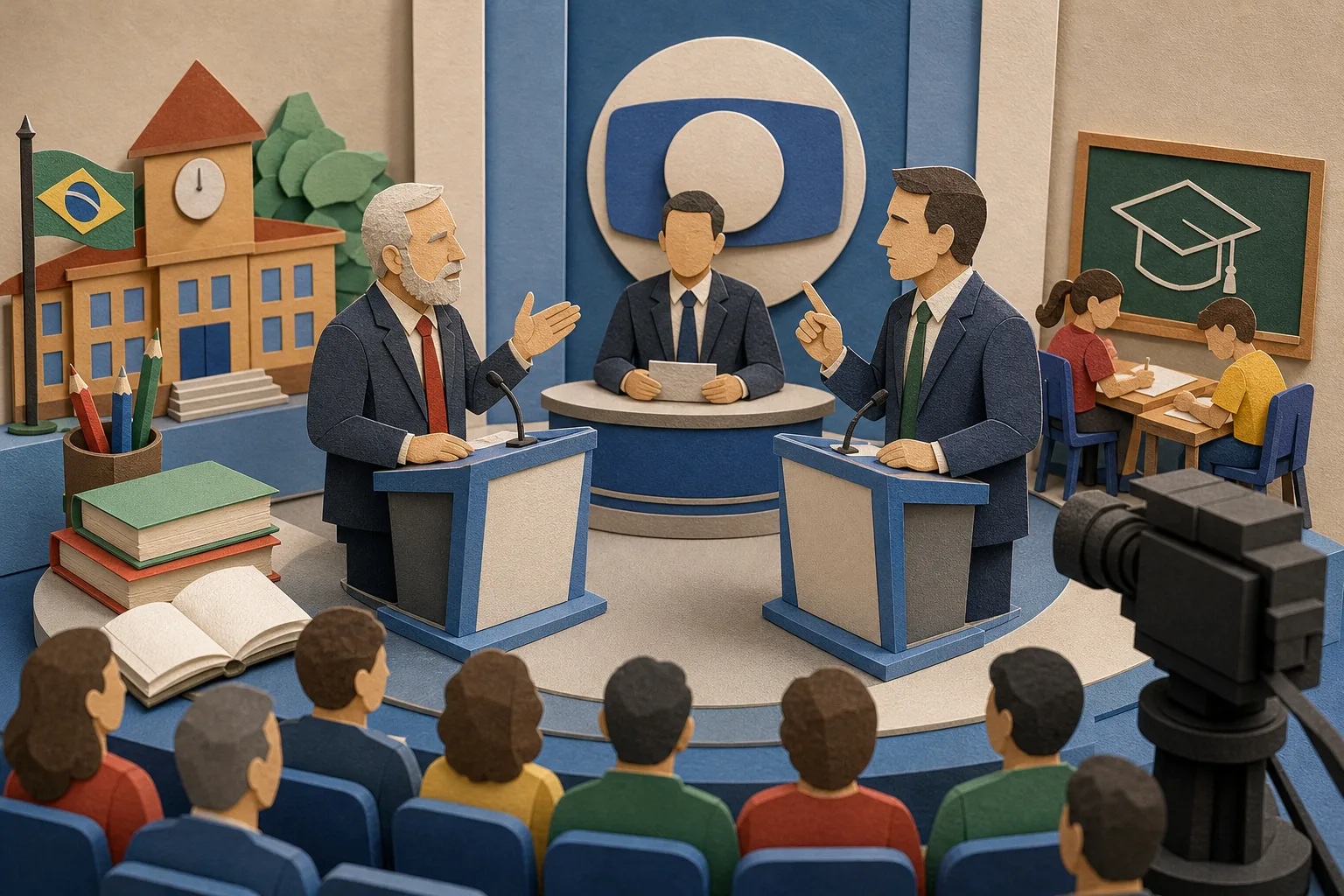 Lula e Flávio Bolsonaro debatem políticas para educação em último confronto televisivo