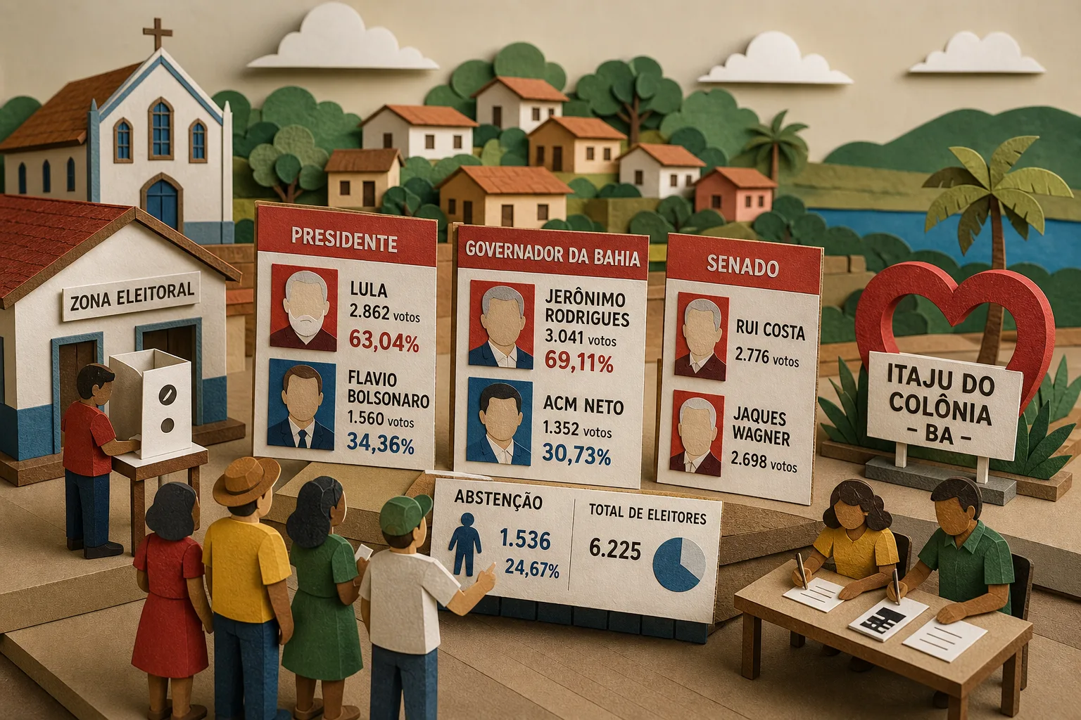 Lula e Jerônimo Rodrigues lideram votação do primeiro turno em Itaju do Colônia