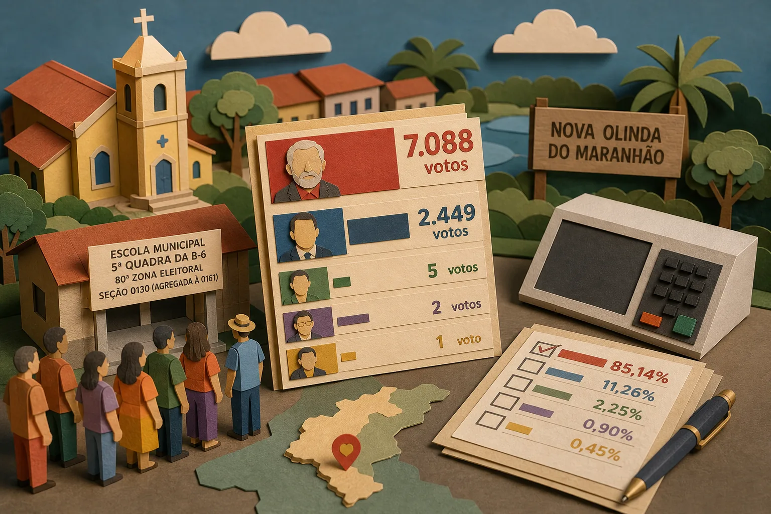 Lula é o candidato mais votado para presidente em Nova Olinda do Maranhão