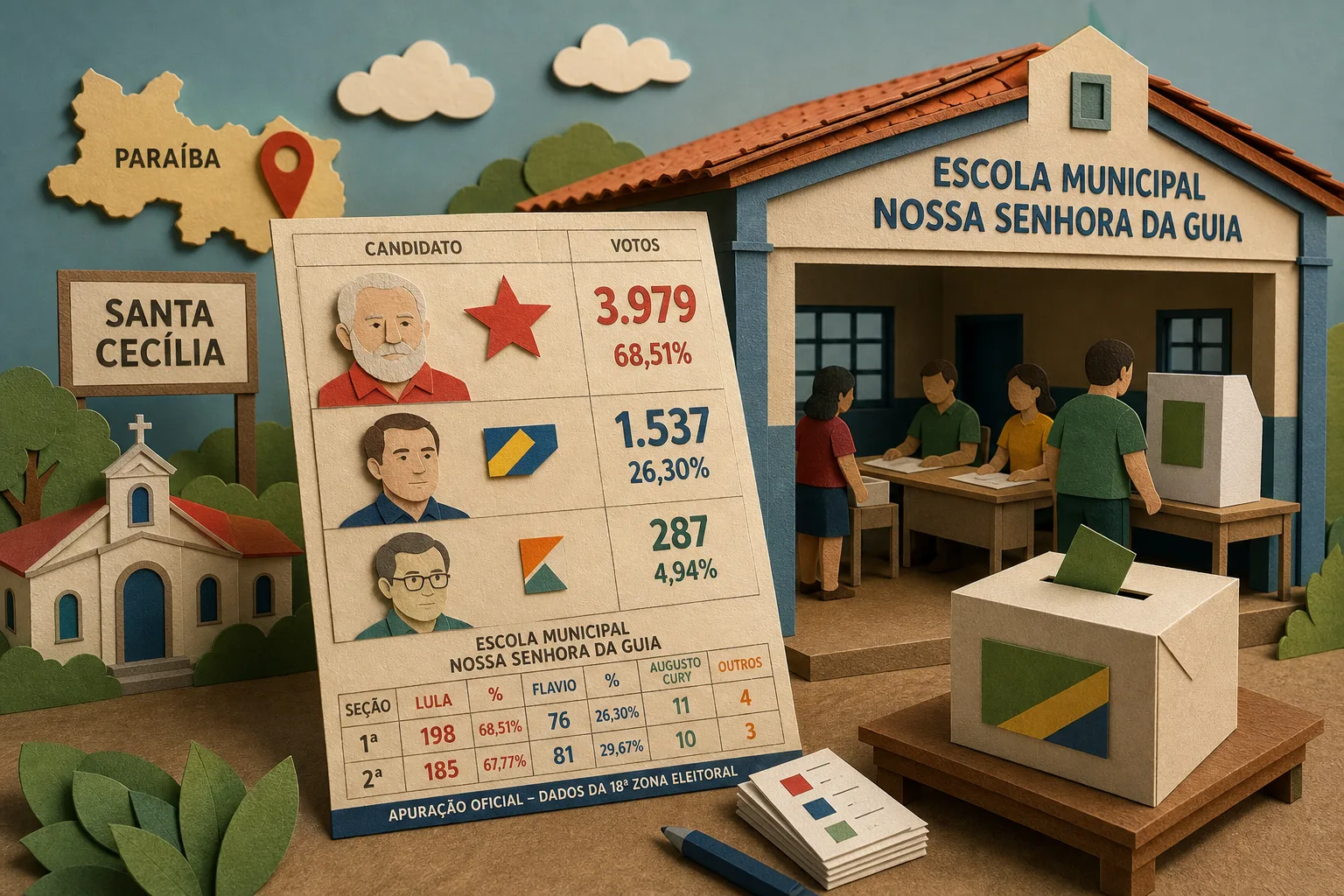 Lula é o candidato mais votado para presidente em Santa Cecília na Paraíba