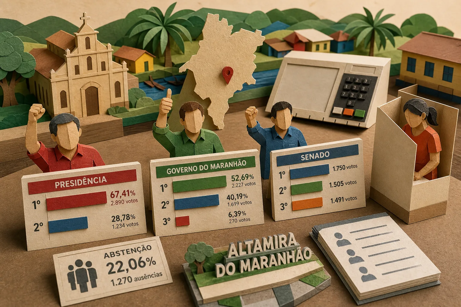 Lula e Orleans Brandão lideram votação do primeiro turno em Altamira do Maranhão