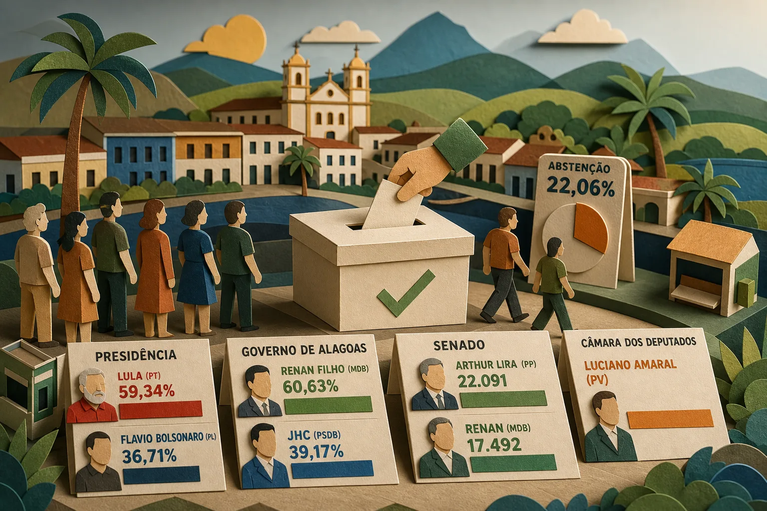 Lula e Renan Filho lideram votação do primeiro turno em União dos Palmares