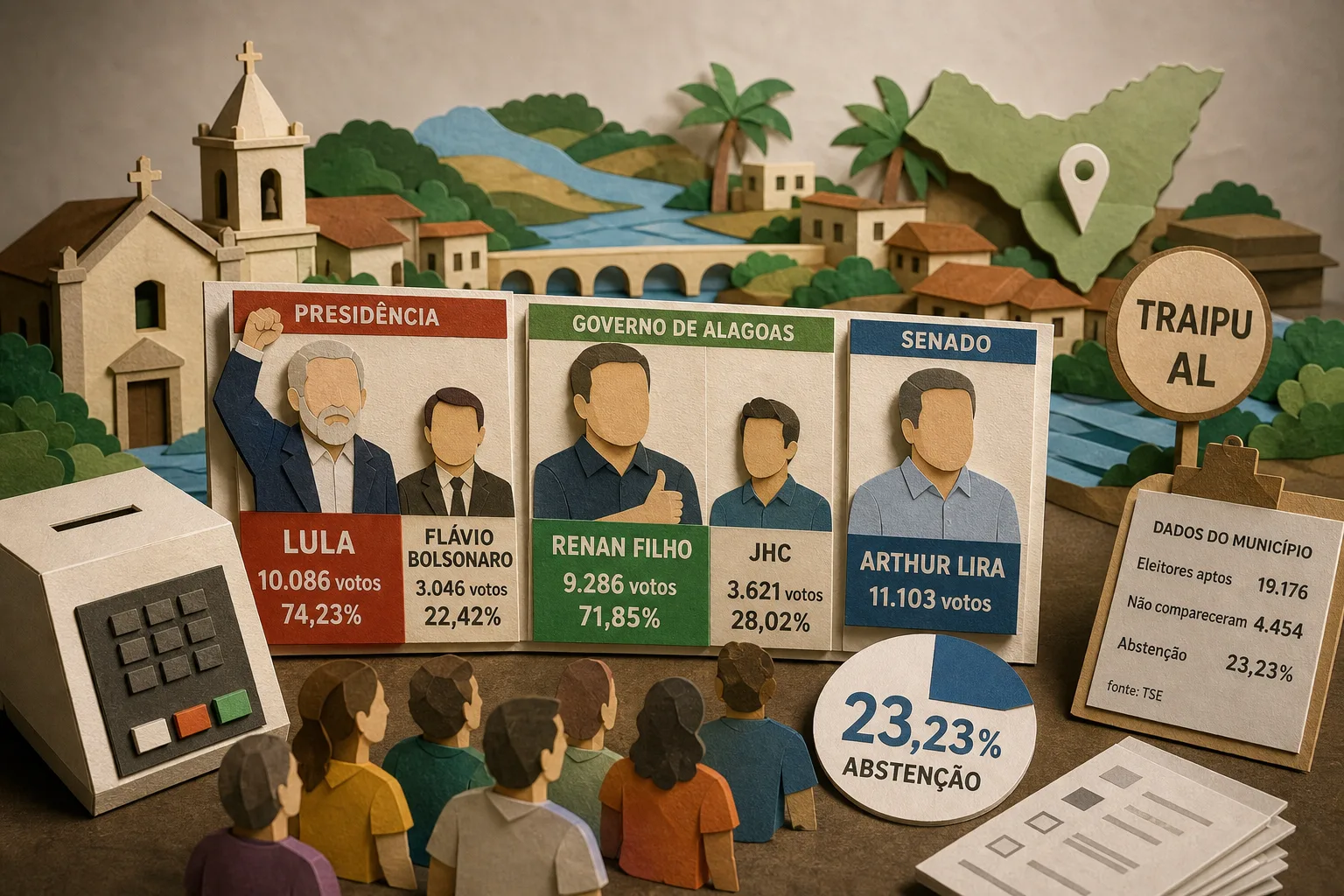 Lula e Renan Filho são os mais votados no primeiro turno das eleições em Traipu