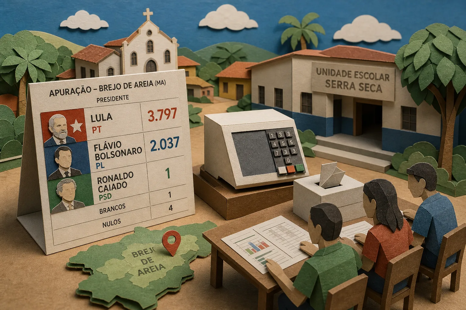 Lula lidera apuração para presidente em Brejo de Areia no Maranhão