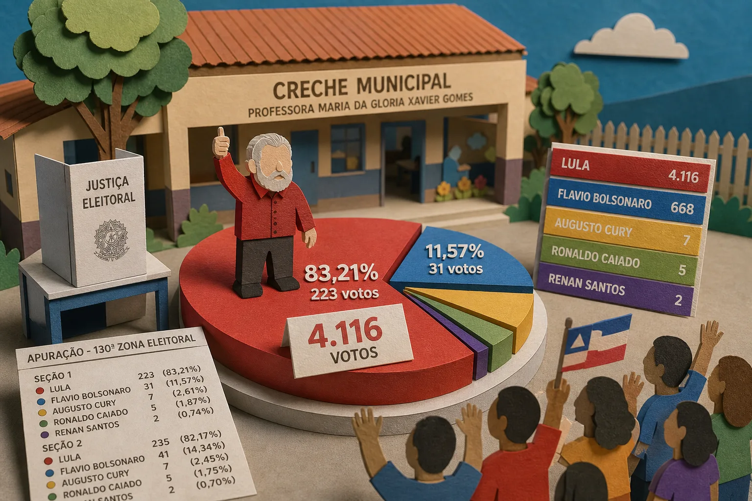 Lula lidera apuração para presidente no município de Pedrão na Bahia