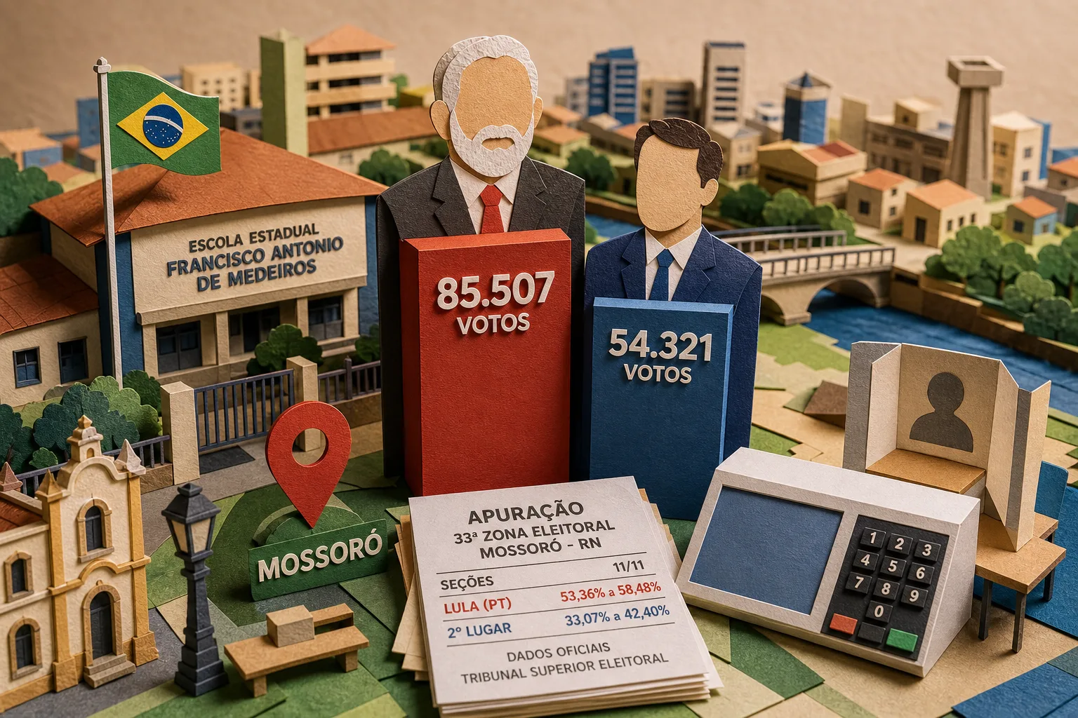 Lula lidera apuração presidencial em Mossoró e supera Flavio Bolsonaro