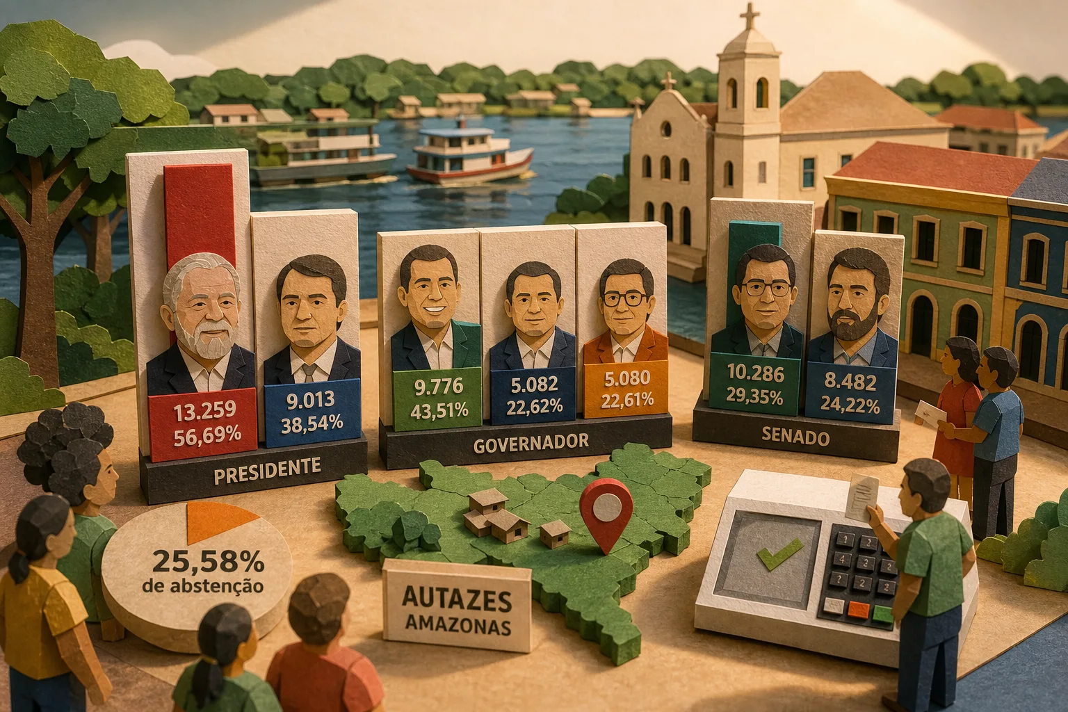 Lula lidera corrida presidencial e Roberto Cidade vence para governador em Autazes