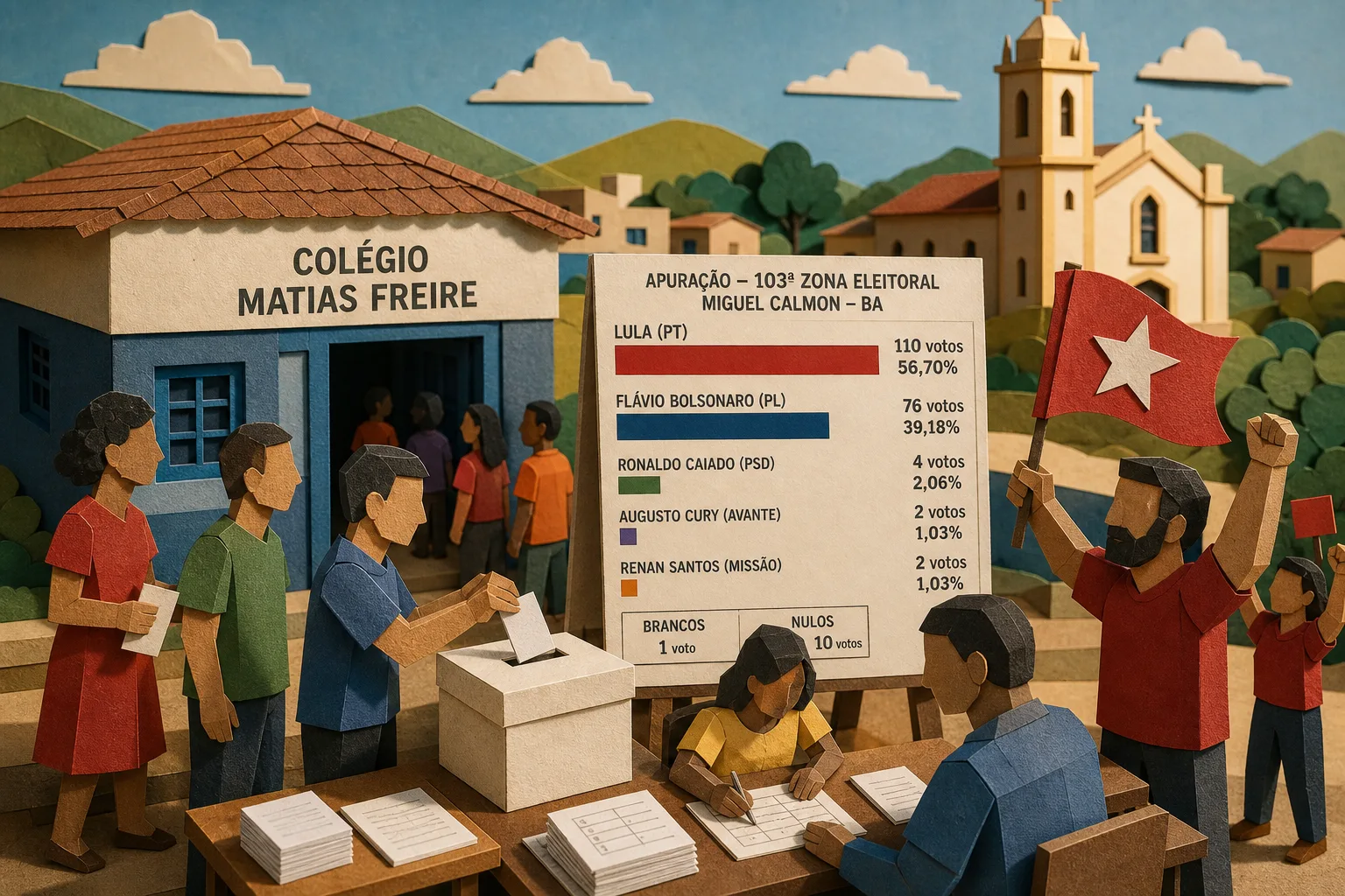 Lula lidera disputa presidencial em Miguel Calmon e vence no colégio Matias Freire