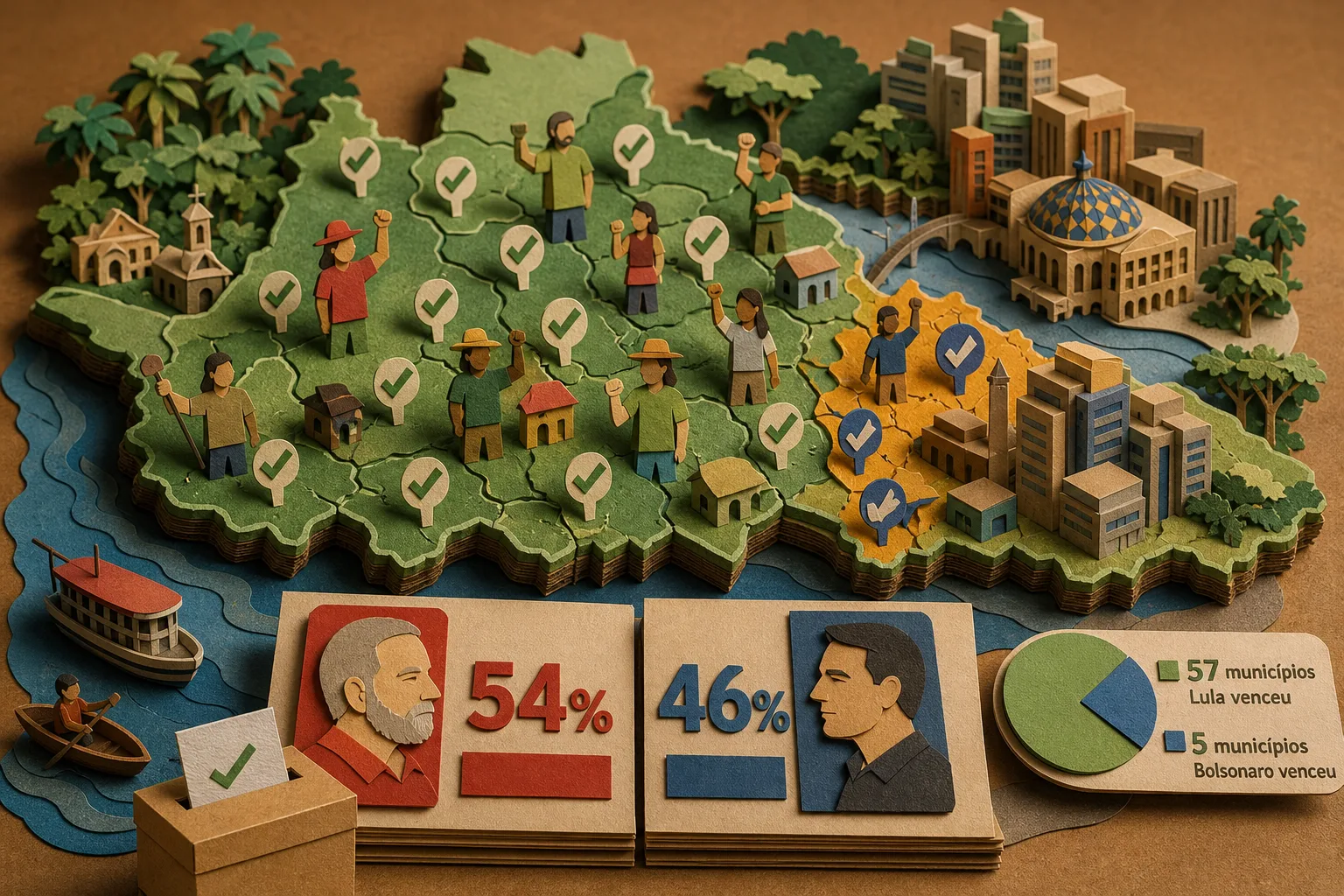 Lula lidera no interior e vence segundo turno no Amazonas com 54% dos votos