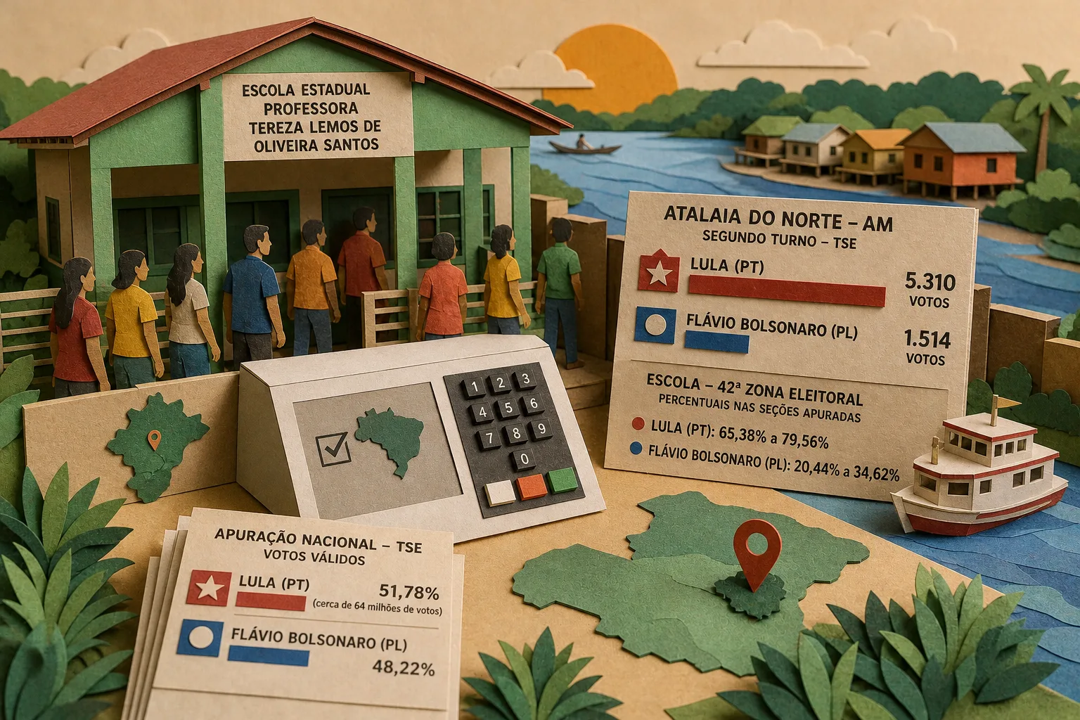 Lula lidera votação do segundo turno em colégio de Atalaia do Norte no Amazonas
