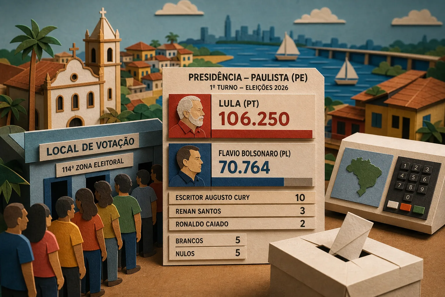 Lula lidera votação para a Presidência no município de Paulista em PE