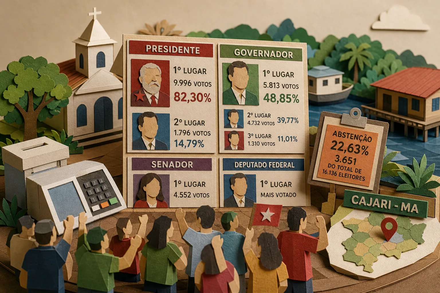 Lula lidera votação presidencial e Braide vence para governador em Cajari