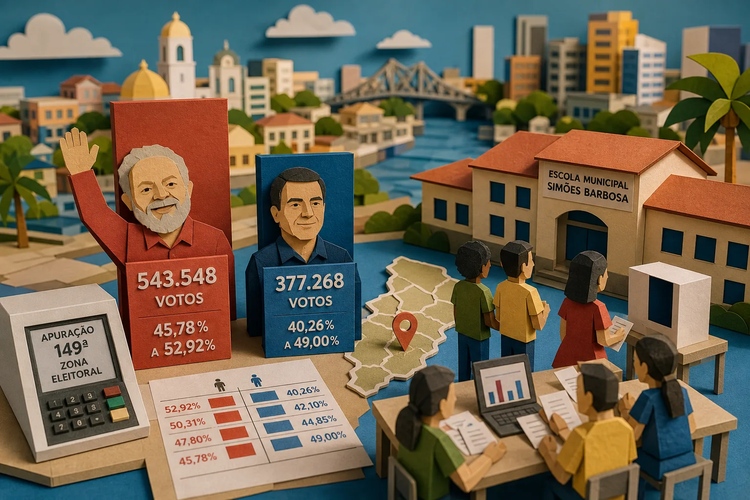 Lula lidera votação presidencial no Recife e Flavio Bolsonaro fica em segundo lugar