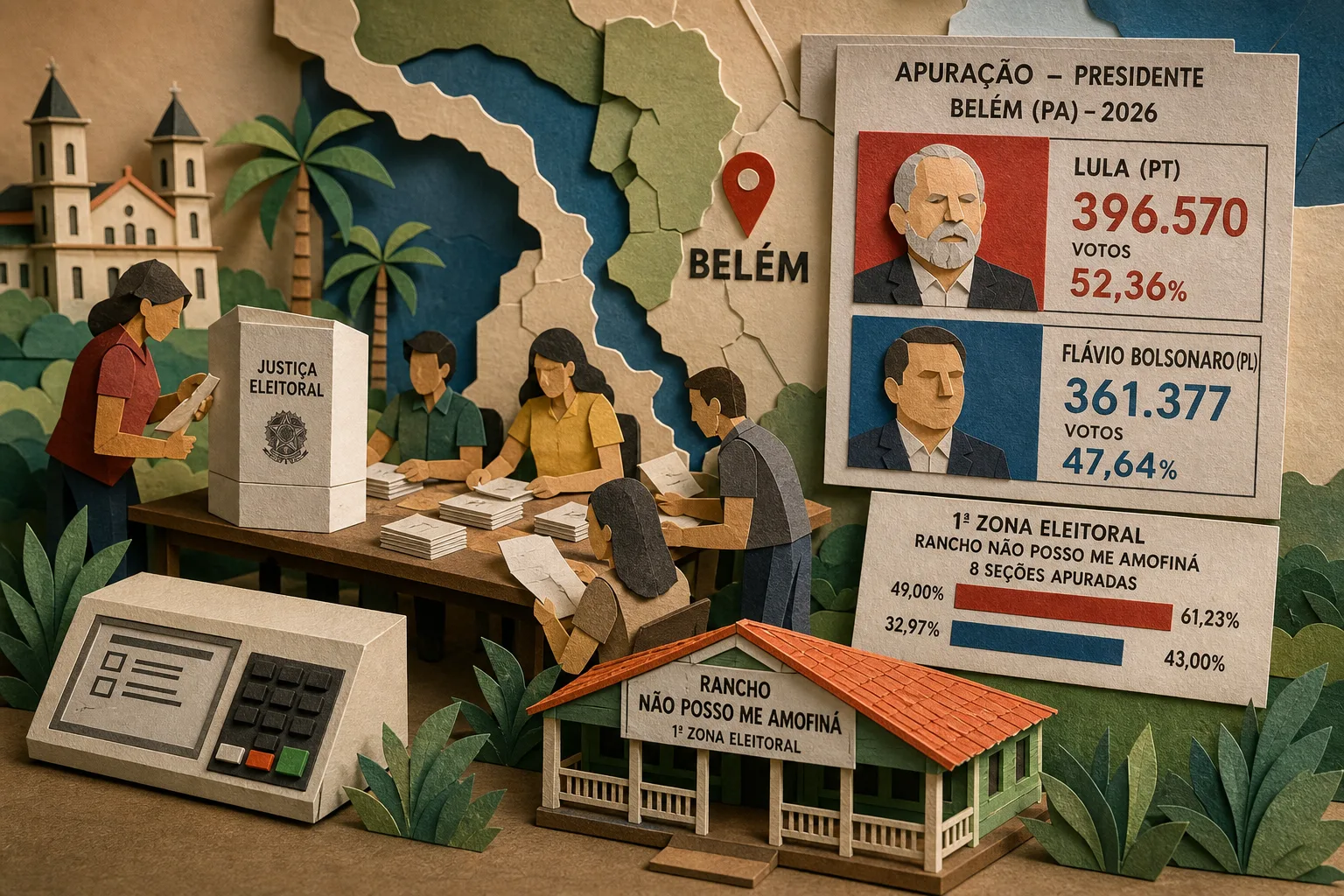 Lula lidera votos para presidente em Belém e vence seções da 1ª Zona Eleitoral