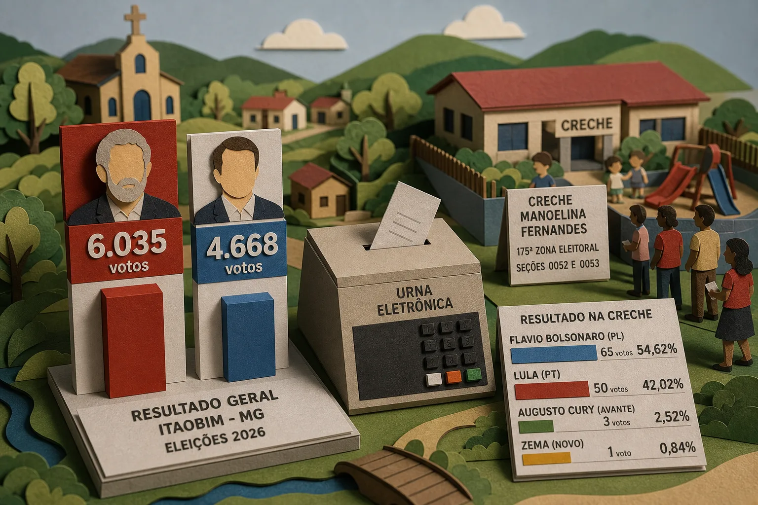 Lula lidera votos para presidente em Itaobim e Flavio Bolsonaro fica em segundo