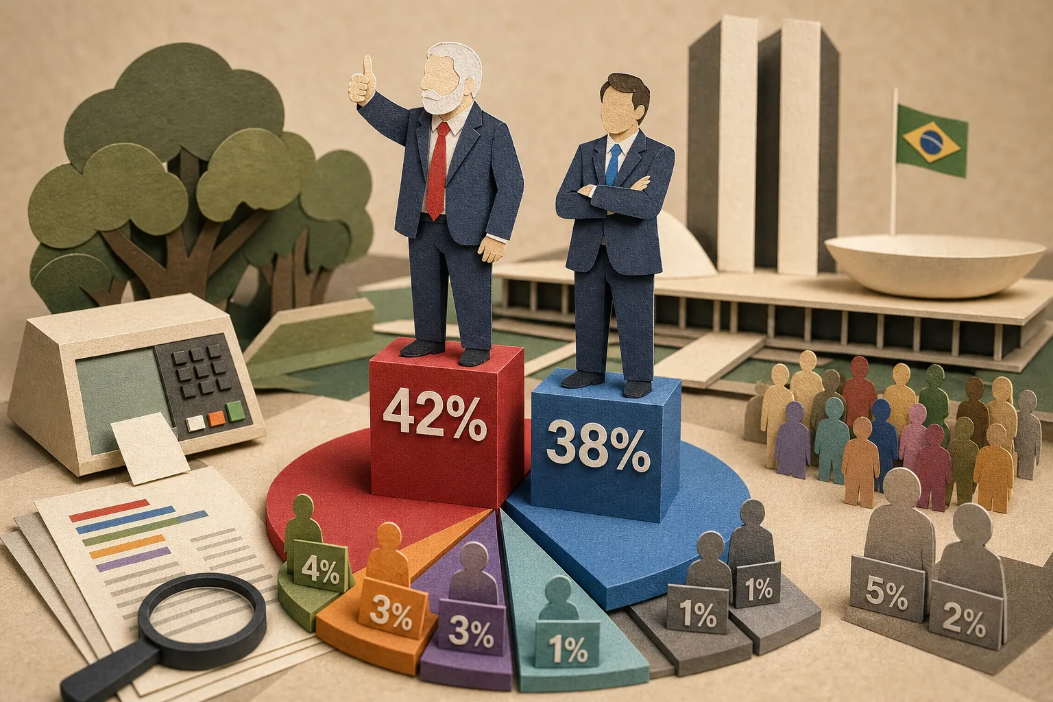 Lula marca 42% e Flávio Bolsonaro tem 38% em disputa pela Presidência