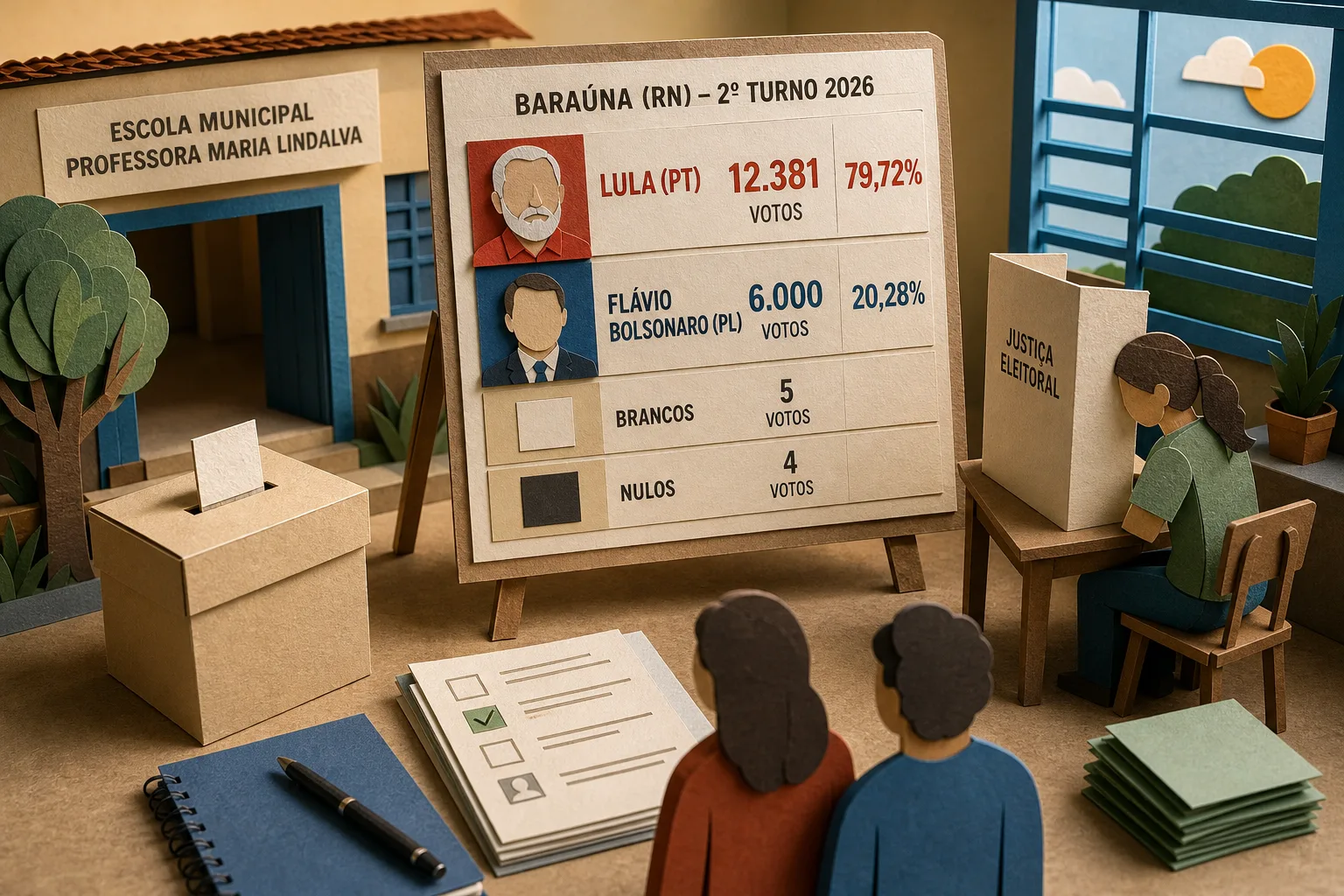 Lula obtém maioria dos votos para presidente em escola eleitoral de Baraúna