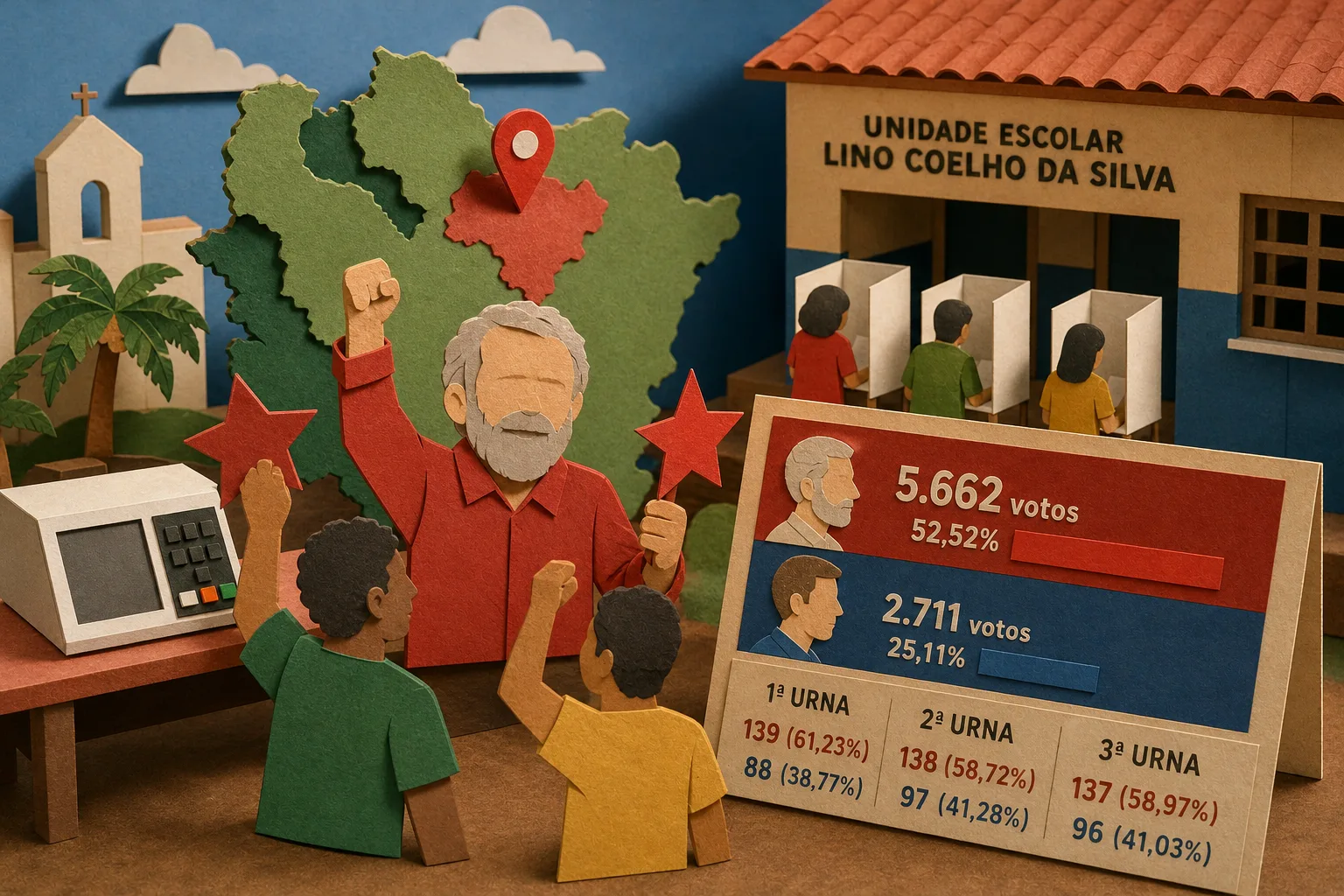 Lula obtém maioria dos votos para presidente no município de Cidelândia no Maranhão